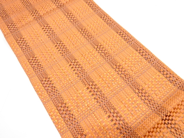 変わり織　格子織り出し　全通袋帯